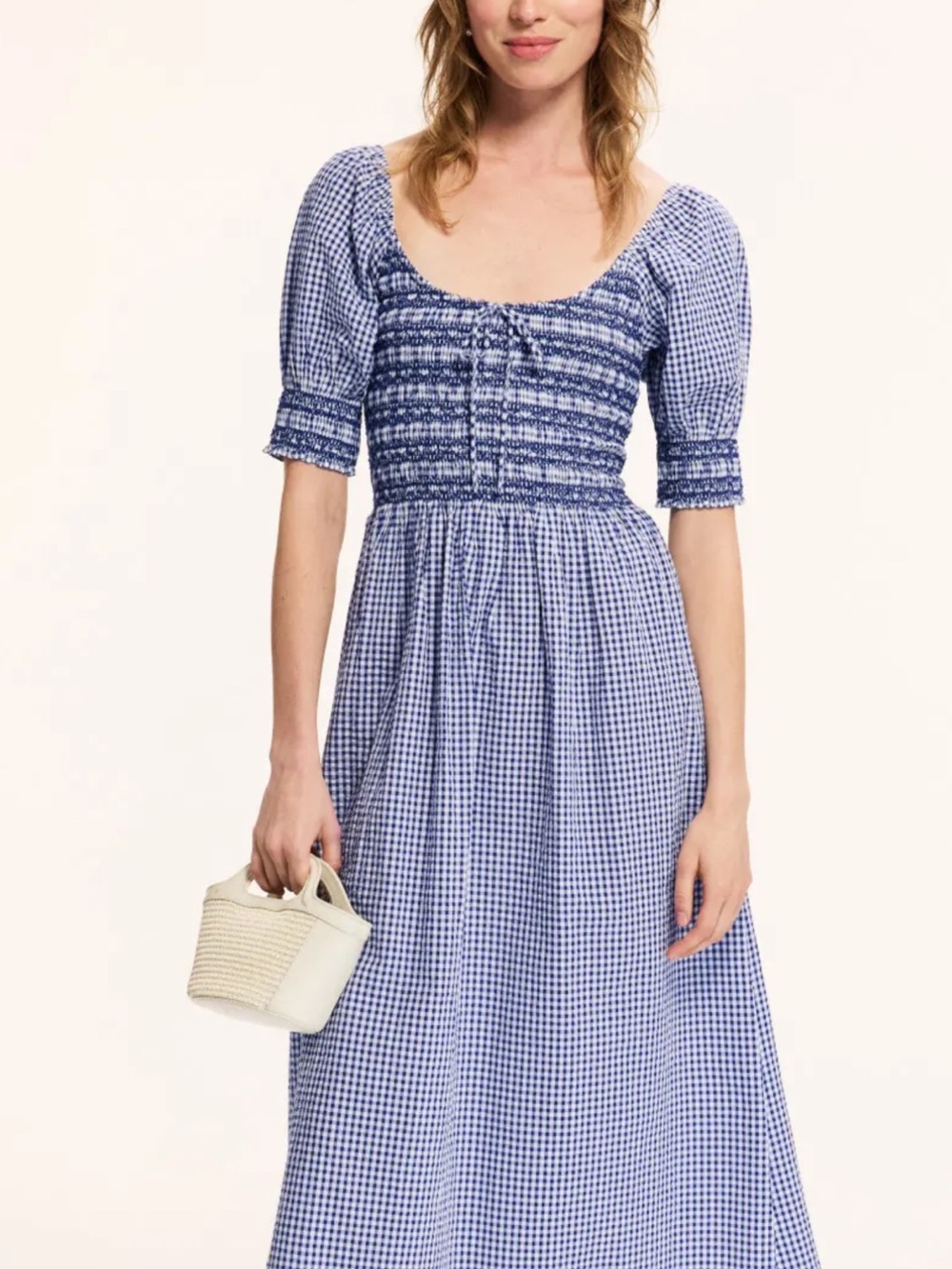 Hill House Navy Gingham Midi Dress